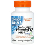 Geriausias natūralus vitaminas K2 MK -7 45 mcg - 60 kapsulės