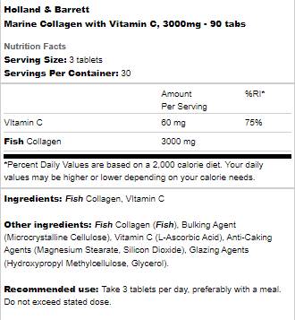 Marine Collagen with Vitamin C 3000 mg - 90 tablets