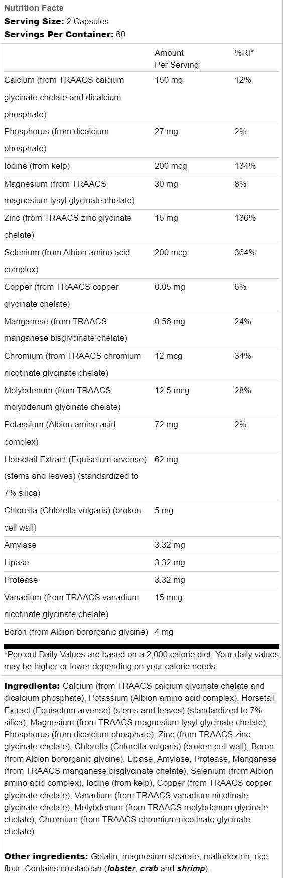 Albion Multi-Mineral Without Iron 120 capsule