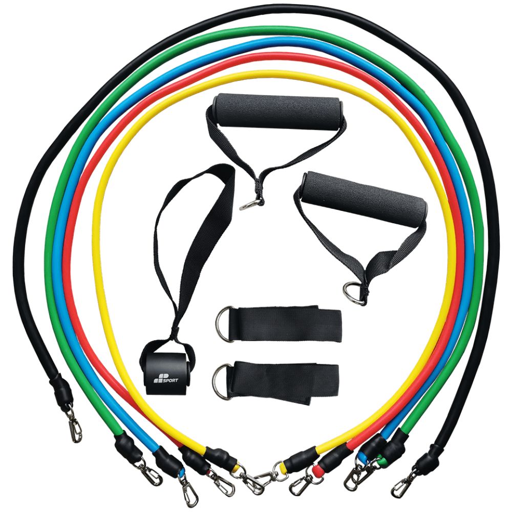 Elastische trainingsset 11 delen / weerstandsbandset