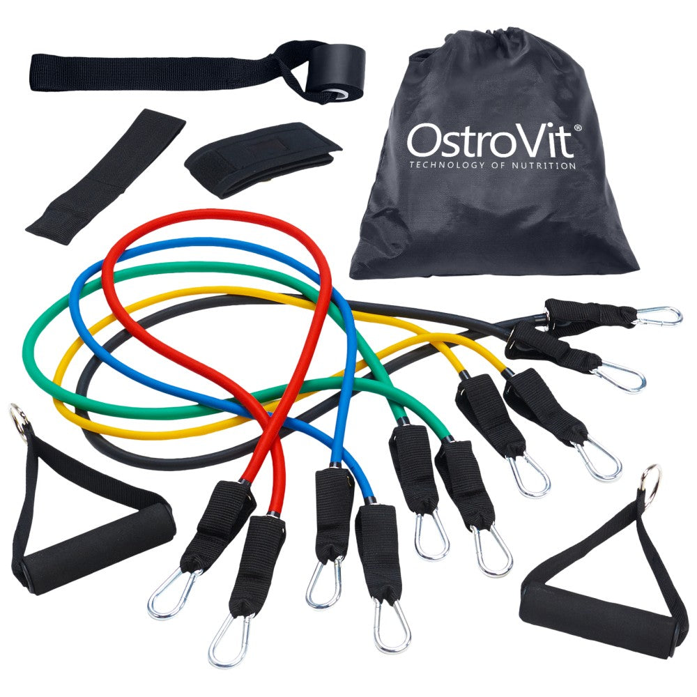 Elastische trainingsset 11 delen / weerstandsbandset