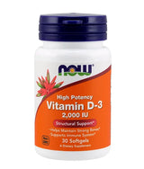 NOW Vitamin D3 / 2000 IU / 30 Gel Capsules