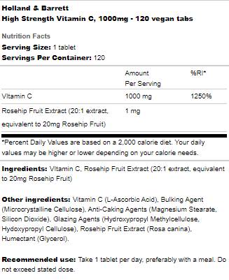 Vitamina C 1000 mg de alta resistencia - 240 tabletas