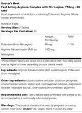 Complexe d'arginine à action rapide |  Avec nitrosigine 750 mg - 60 comprimés