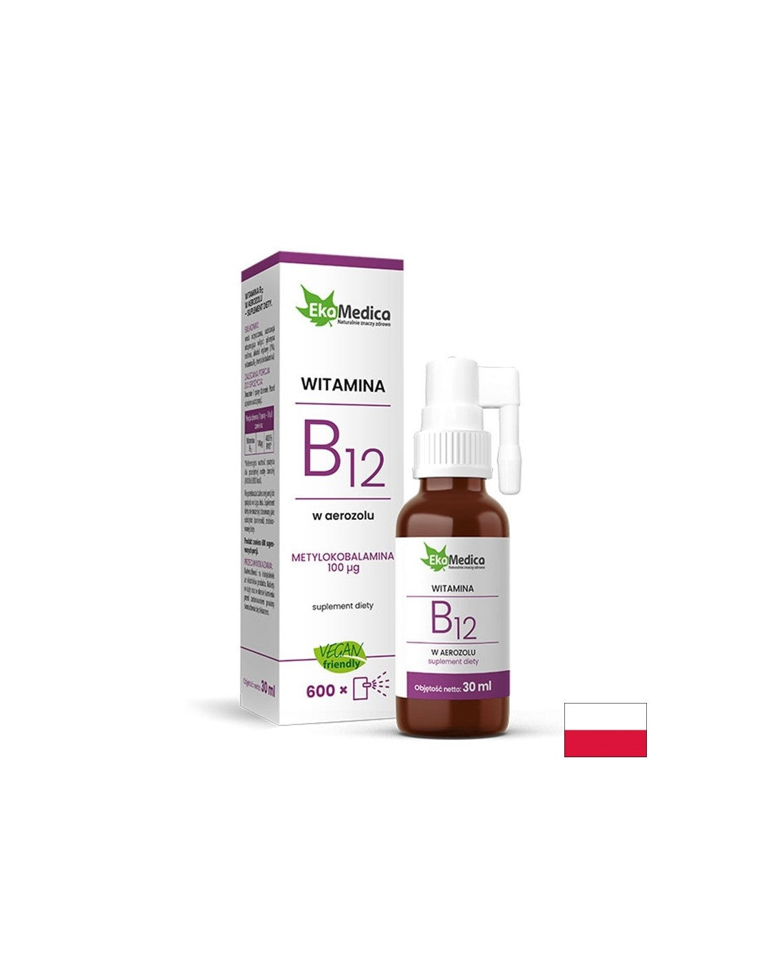 Nervös System an Energie - Vitamin B12 Spray, 30 ml Ekamda