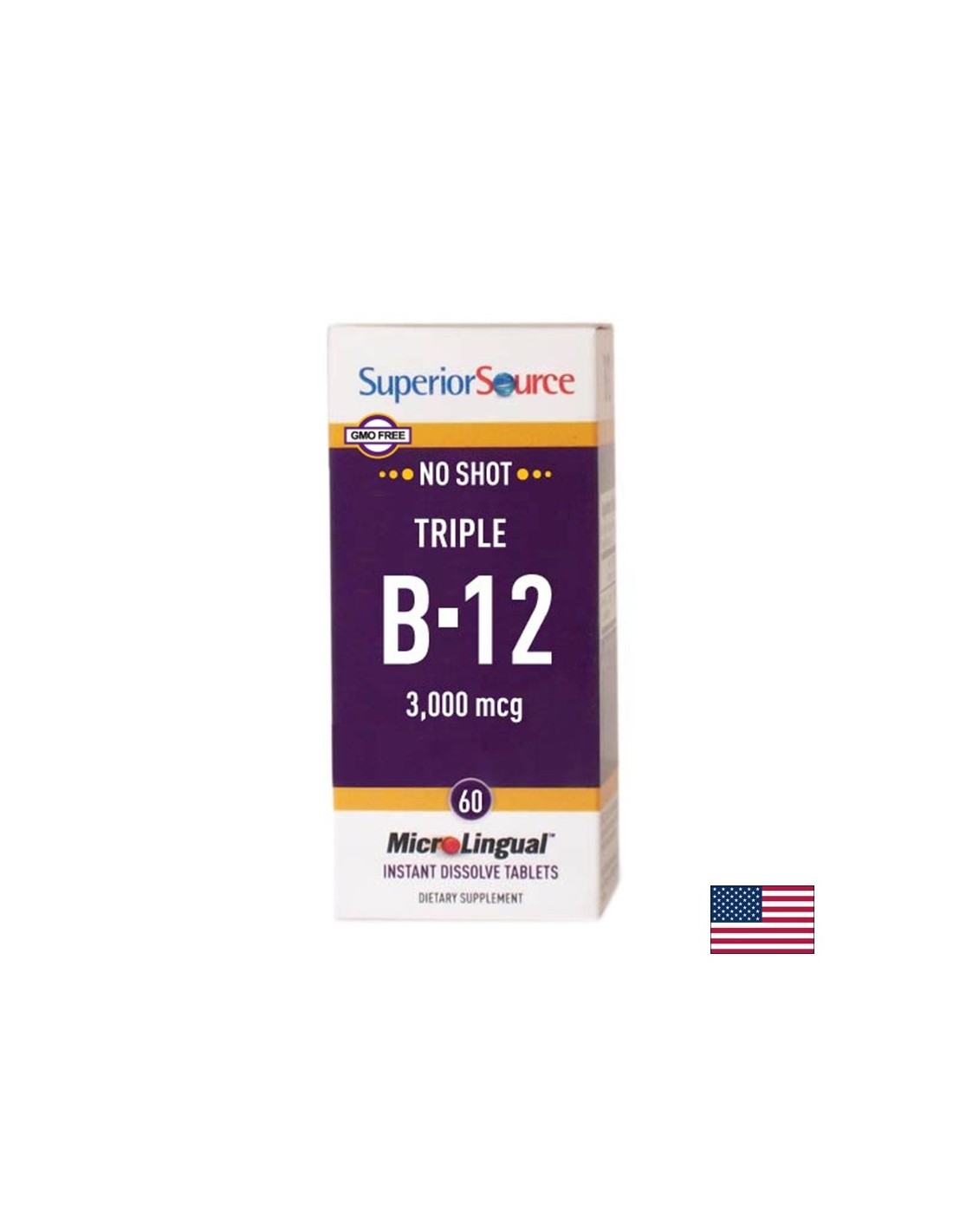 Witamina B12 3000 mcg - Układ nerwowy, 60 tabletek podjęzykowych <tc>Superior Source</tc>