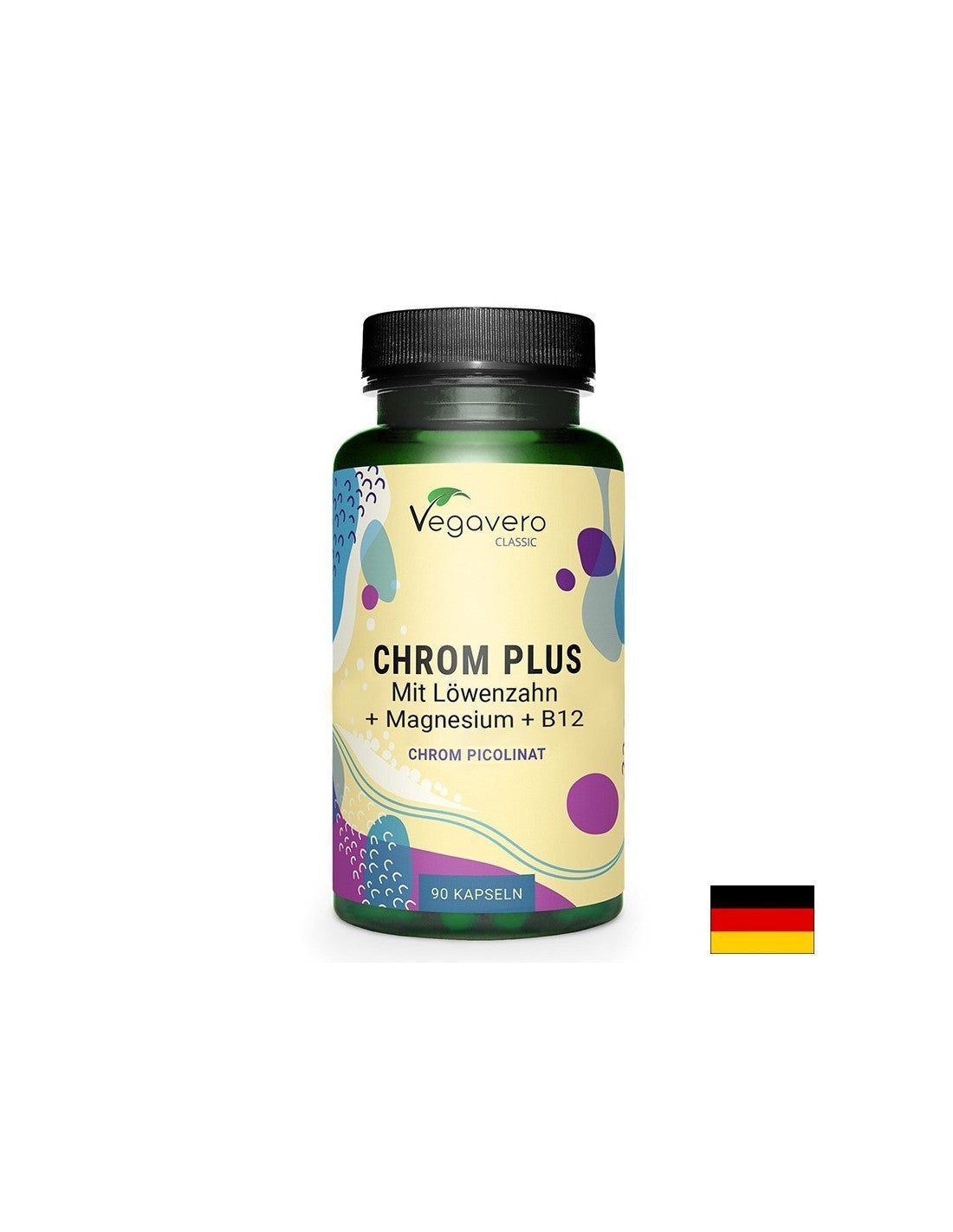 Diabetes control - Chromium + Dandelion, Magnesium and Vitamin B12, 90 capsules