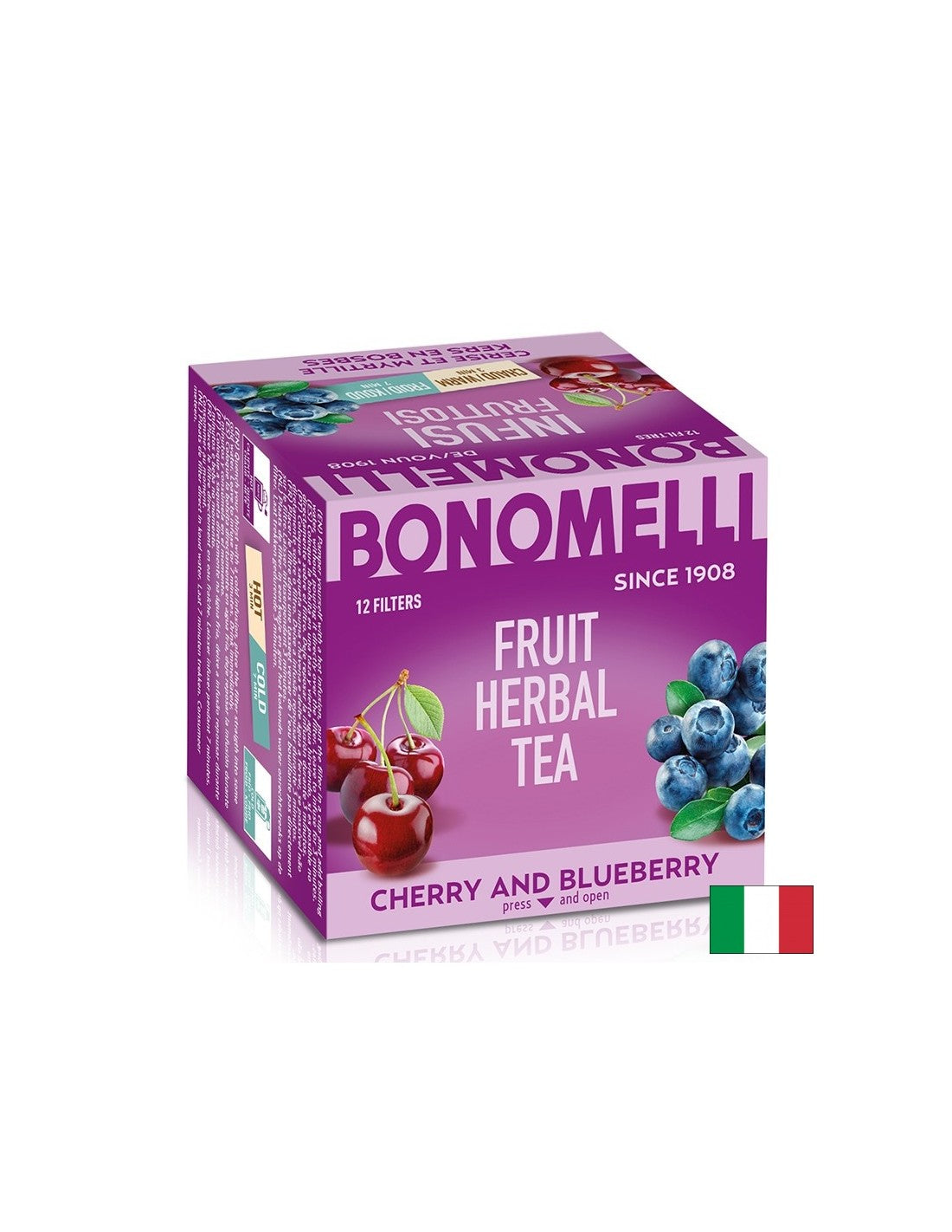 Fruit tea with cherry and blueberries - Rich flavor and antioxidant power, 12 sachets