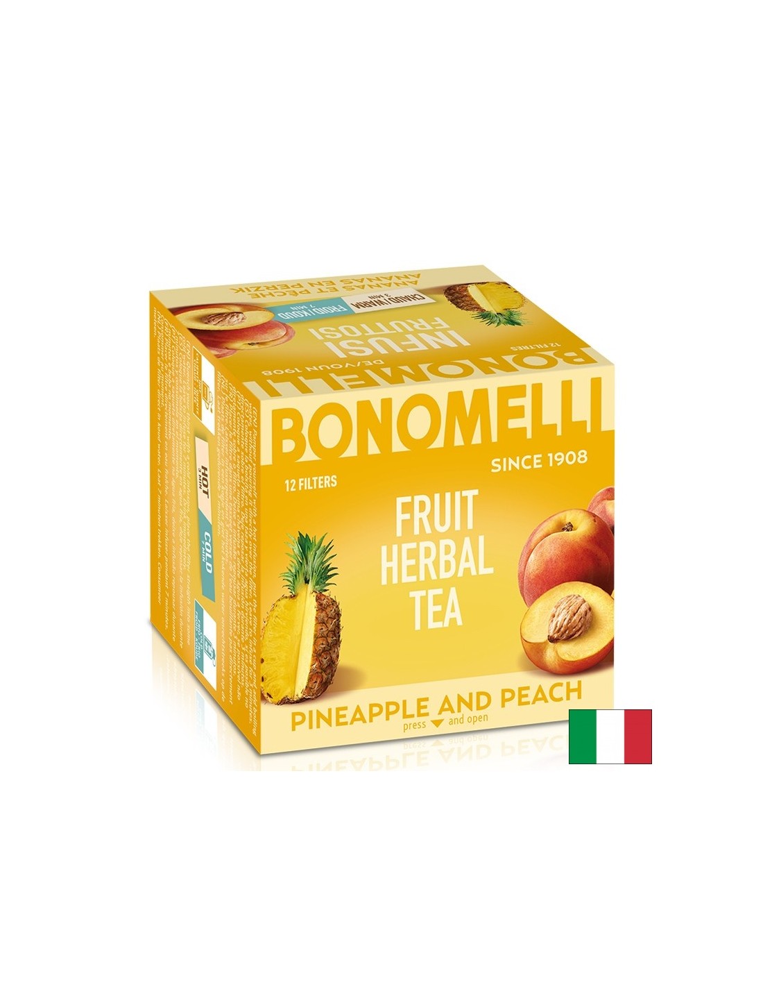 Fruit tea with pineapple and peach - Juicy taste and tropical delight, 12 sachets