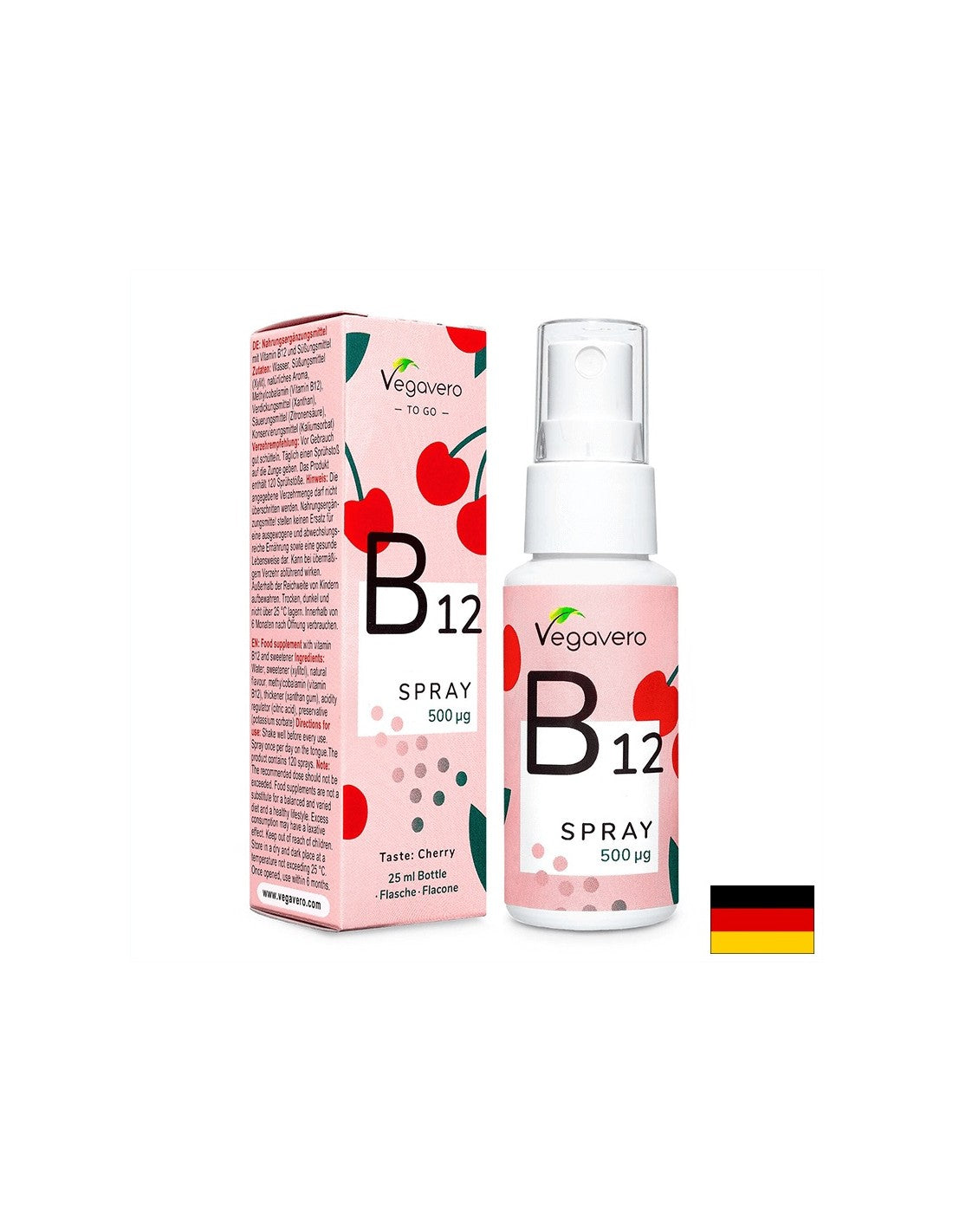 B12 purškiklis / vitaminas B12 (metilkobalaminas) / geriamasis purškiklis, 25 ml, 100% vegan vegavero