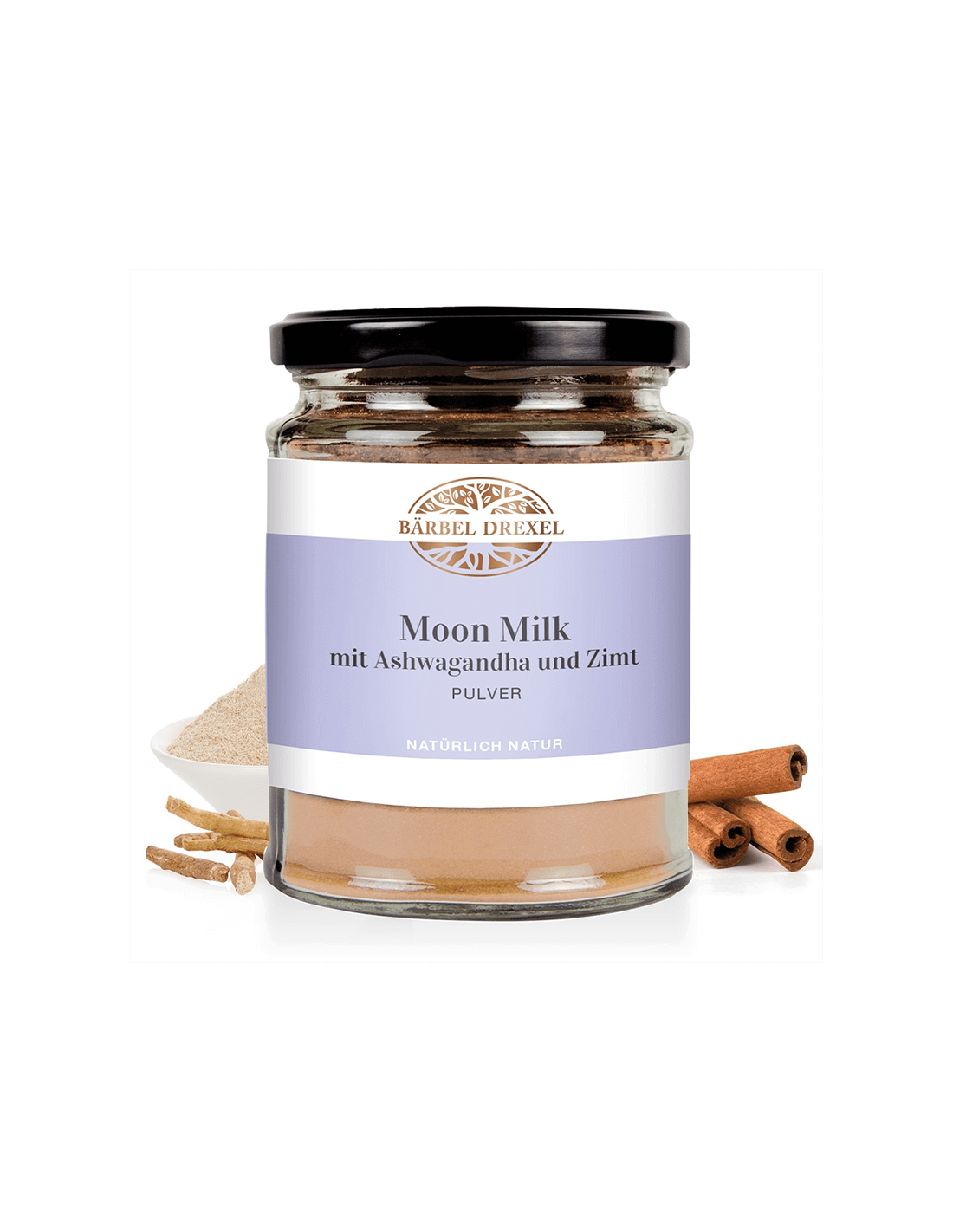 Fast sleep and relaxation - Moon milk with ashwagandha and cinnamon, 120 g, powder