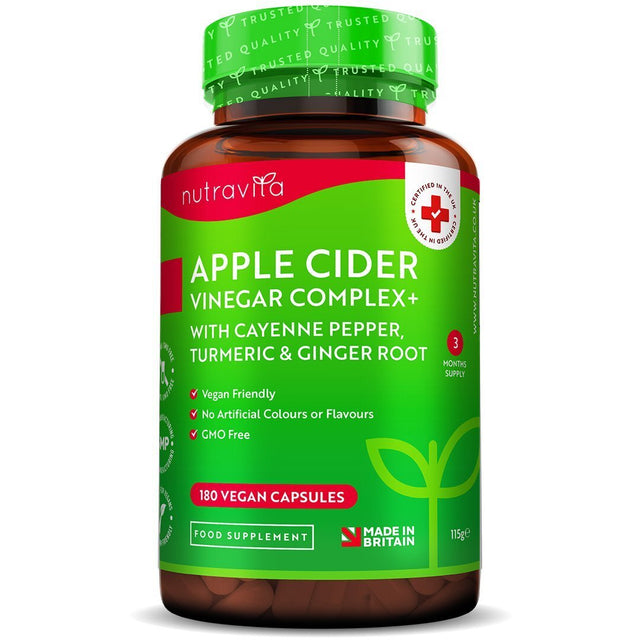 Apple Cider Vinegar 1000 mg /180 капсули, 90 дози/ Nutravita - Feel You