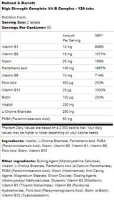 Υψηλή δύναμη | Πλήρες σύμπλεγμα Vit B - 120 δισκία