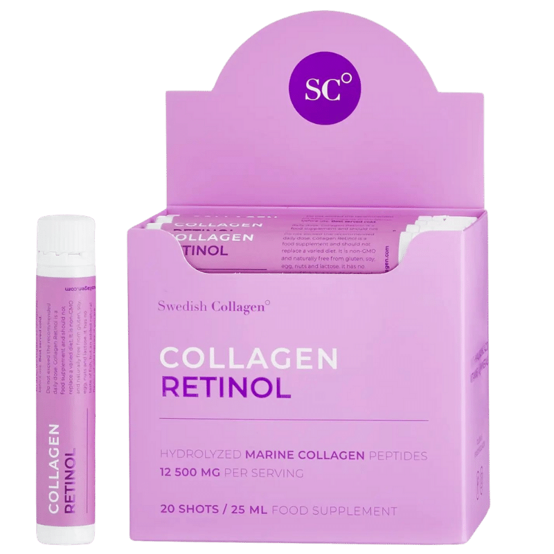 Fish Collagen 12500 mg with Retinol, Hyaluronic Acid, Biotin, MSM /20 pcs x 25 ml/ Swedish Collagen
