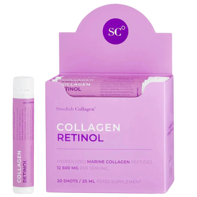Fish Collagen 12500 mg with Retinol, Hyaluronic Acid, Biotin, MSM /20 pcs x 25 ml/ Swedish Collagen
