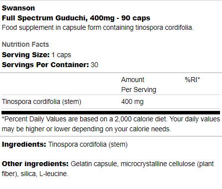 Espectro completo Guduchi 400 mg 90 cápsulas