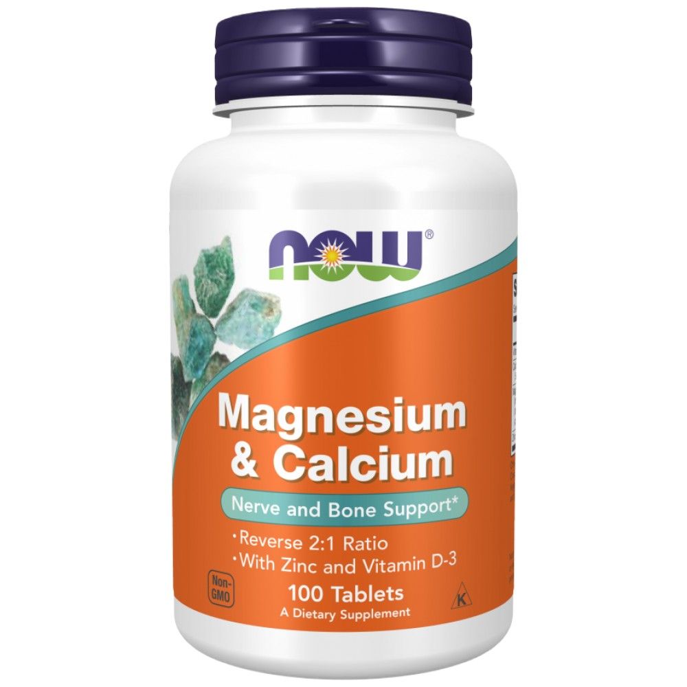 Magnesium & Calcium | With Vitamin D3 & L -Optizinc - 100 tablets