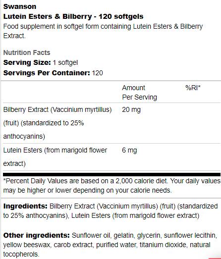 Lutein Esets a Bilberry 120 Gelkomples