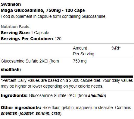 Mega Glukosamine 750 mg 120 Kapselen