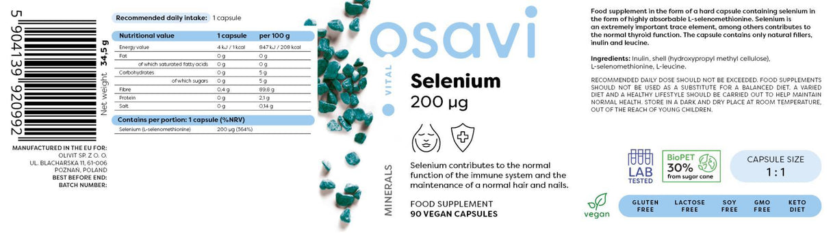 Seleno 200 mcg - 180 kapsulės