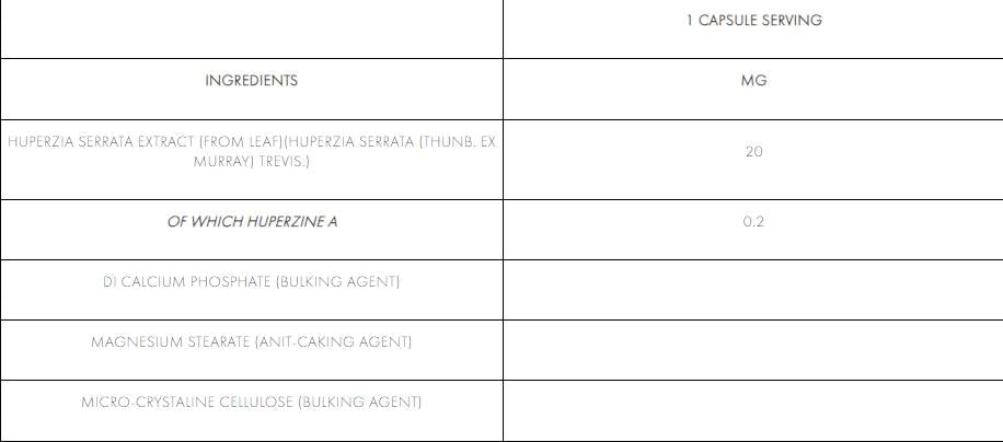 Huperzine a 200 mcg 60 comprimidos