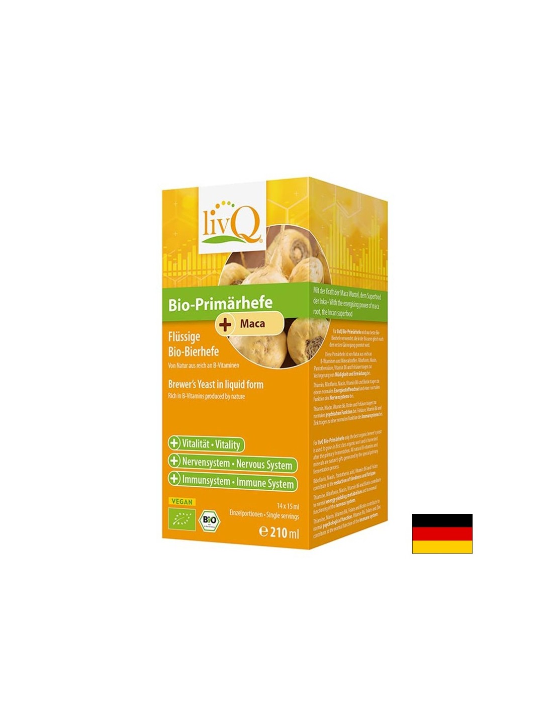 Levadura de cerveza + Maca orgánica, 14 <tc>LivQ</tc> bolsitas