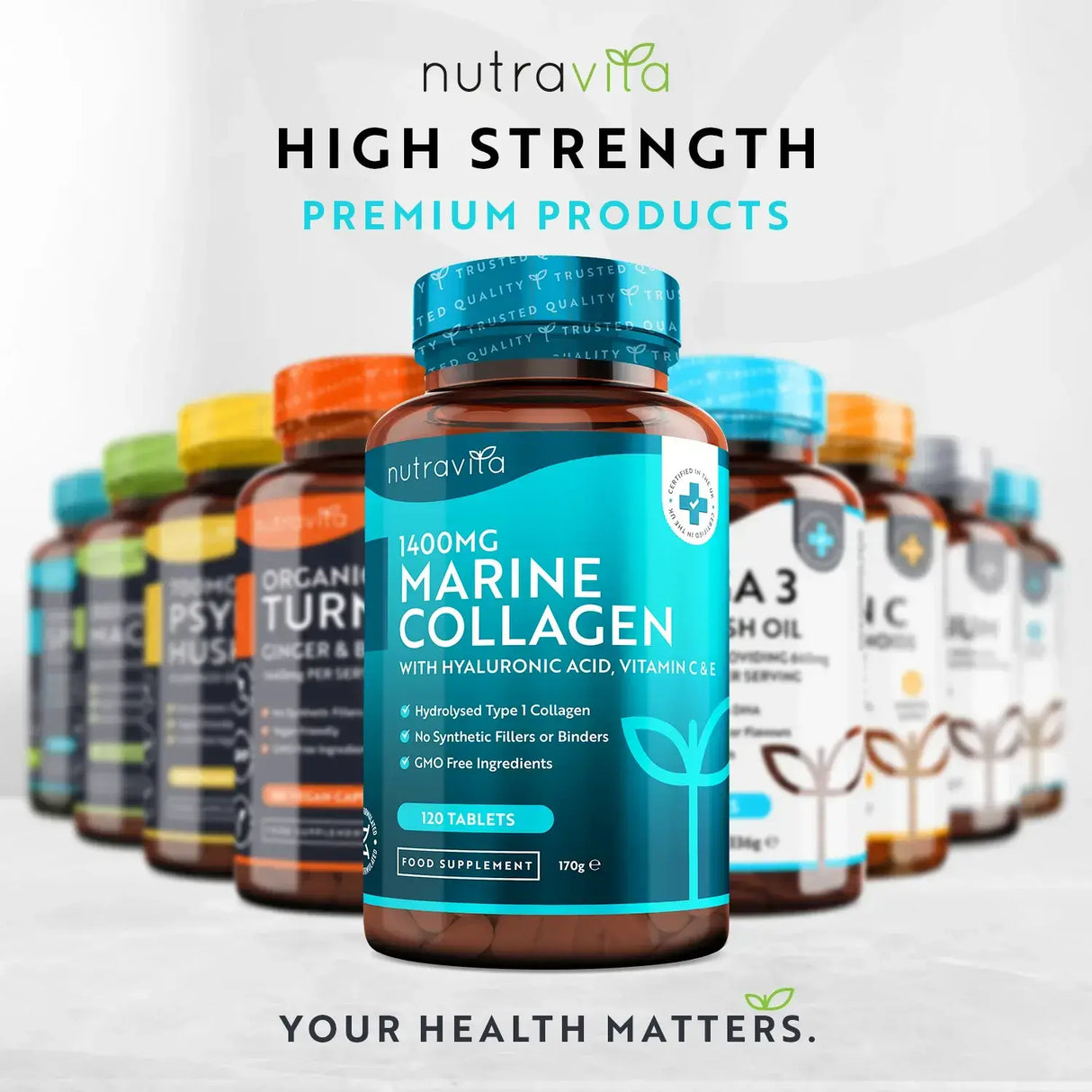 Fish Collagen 1400 mg with Hyaluronic Acid 100 mg 120 tablets