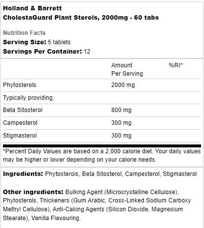 CholestaGuard Plant Sterols 2000 mg | Cholesterol Support - 60 Таблетки - Feel You