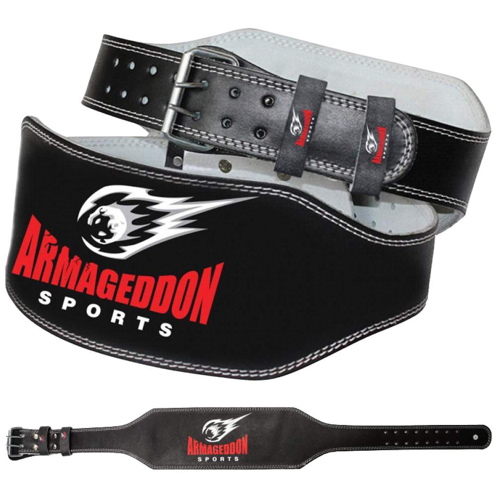 Fitness belt - Genuine leather - 15 cm wide