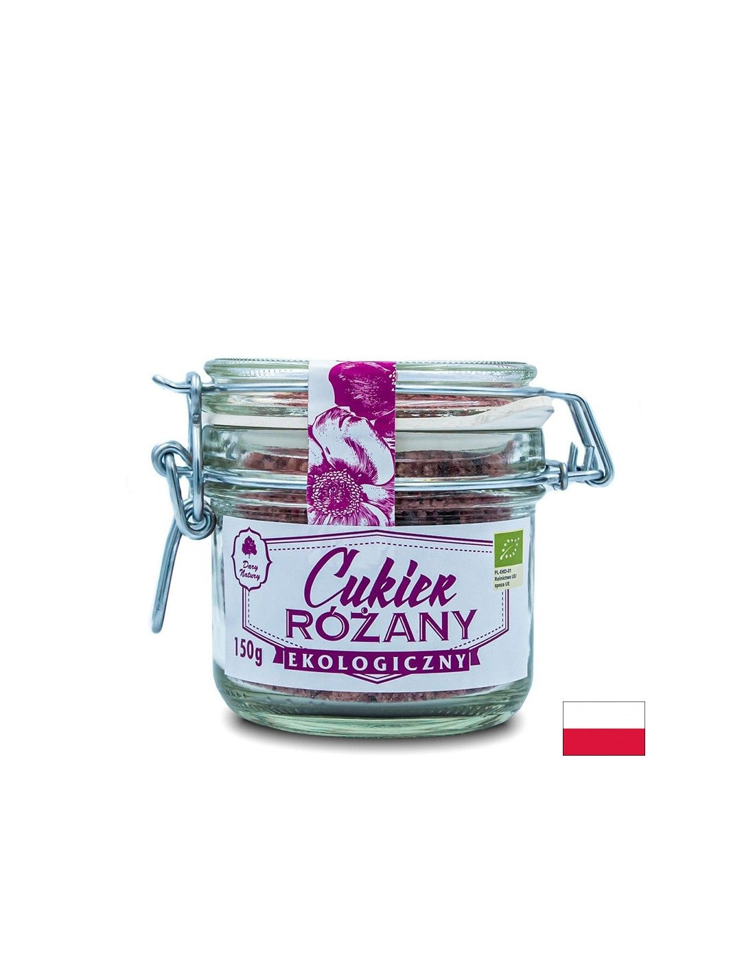 Azúcar de caña con pétalos de rosa Bio, 150 g <tc>Dary Natury</tc>
