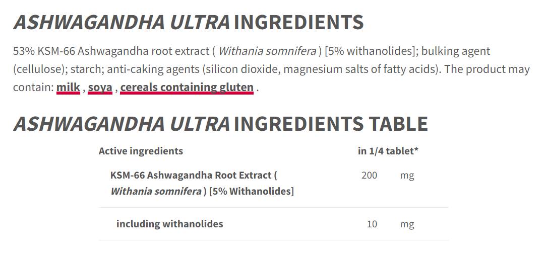 Ashwagandha Ultra 200 mg - 60 Таблетки