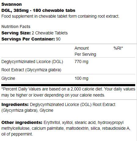 DGL85 MG 180 Chewable Pëllen