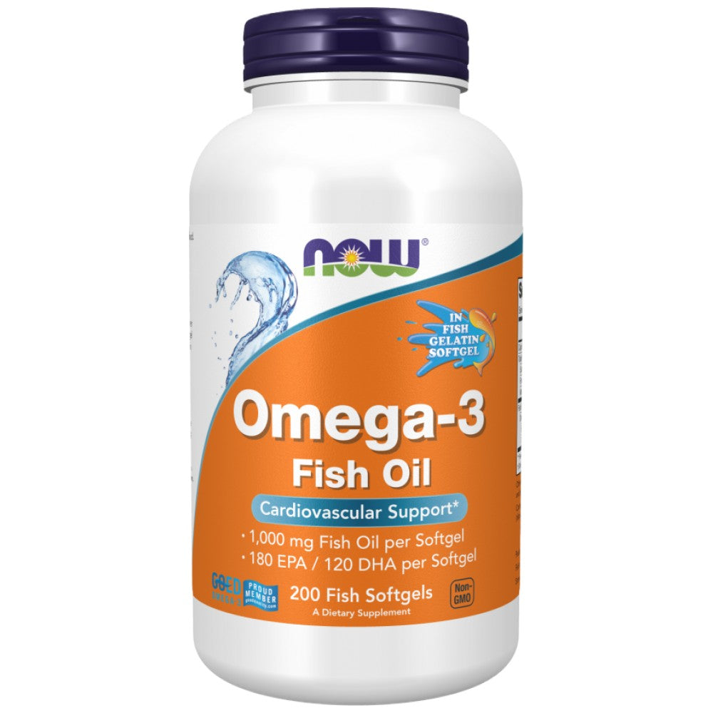 Omega 3 1000 mg | Fish Gelatin Softgels - 200 Gel Capsules