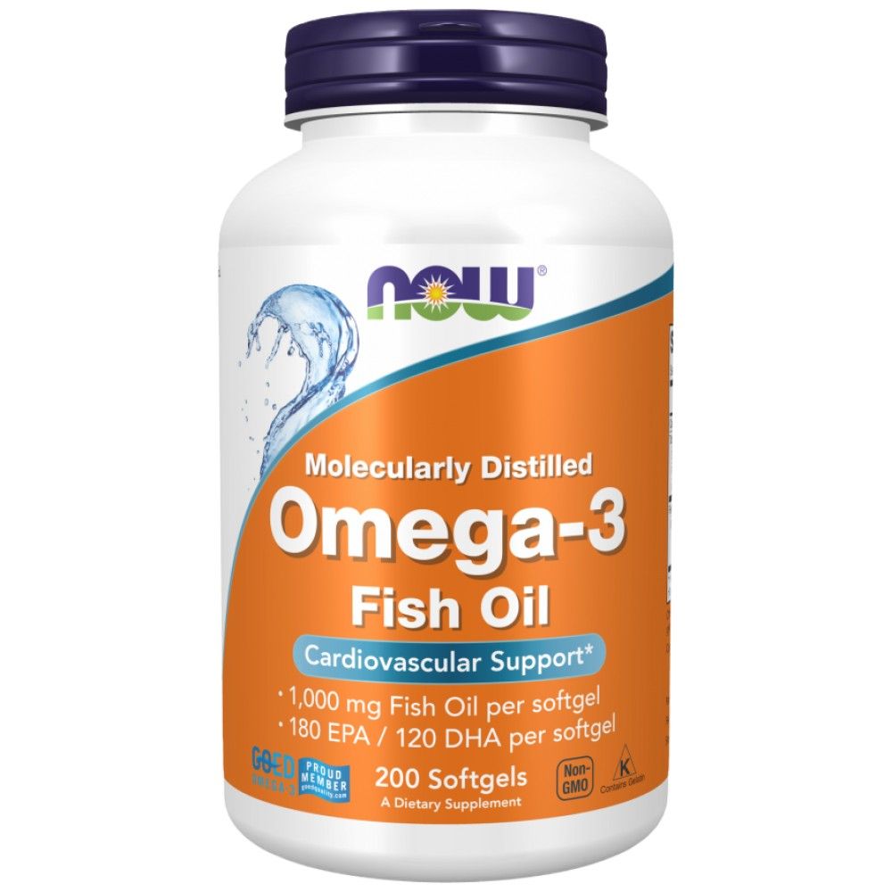 Omega 3 1000 mg / molekulinė distiliuota - 200 gelio kapsulės