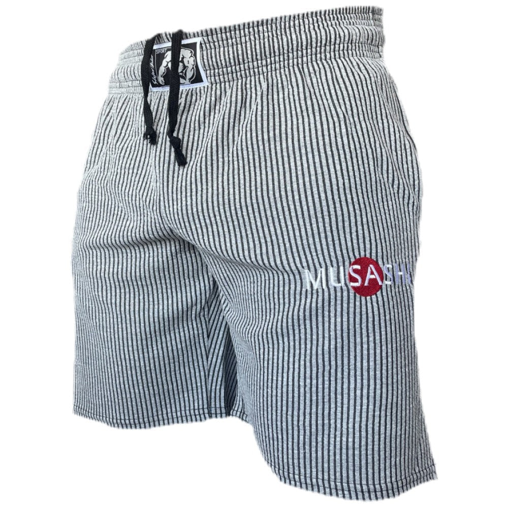 Спортни къси панталони - Сиви райе / Training Shorts - Grey - Feel You