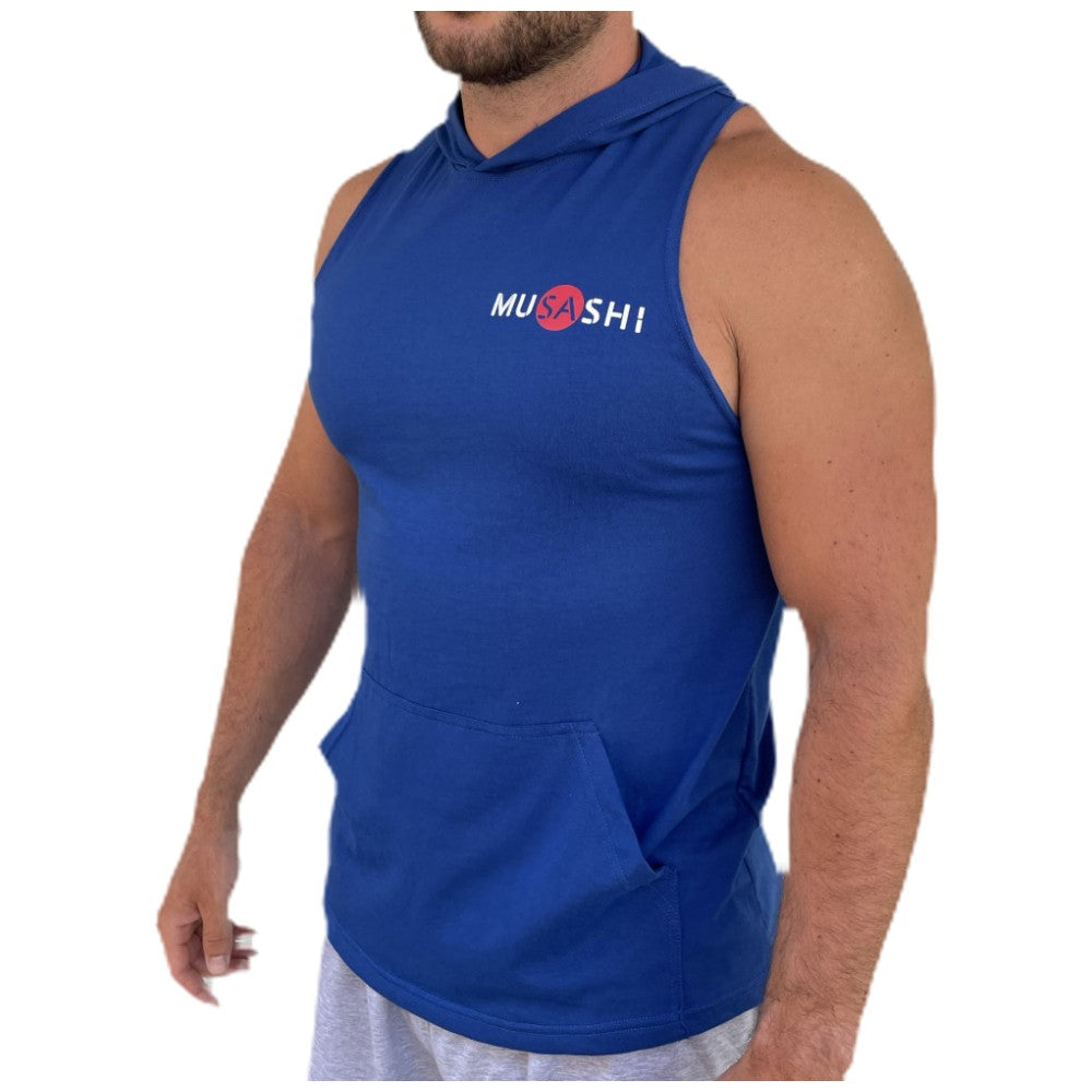 Потник с качулка - Син / Tank Top with Hoodie - Blue - Feel You