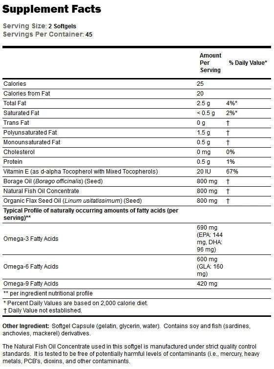 Super Omega 3-6-9 1200 mg - 90 Гел капсули