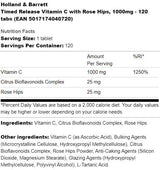 Vitamin c mat Rose Hips 1500 mg | Timed Verëffentlechung - 100 Pëllen