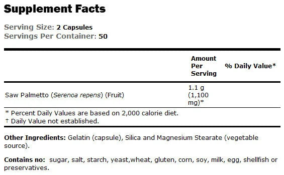 Saw Palmetto Berries 550 mg - 100 капсули