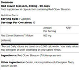 Clover vermelho floresce 430 mg 90 cápsulas