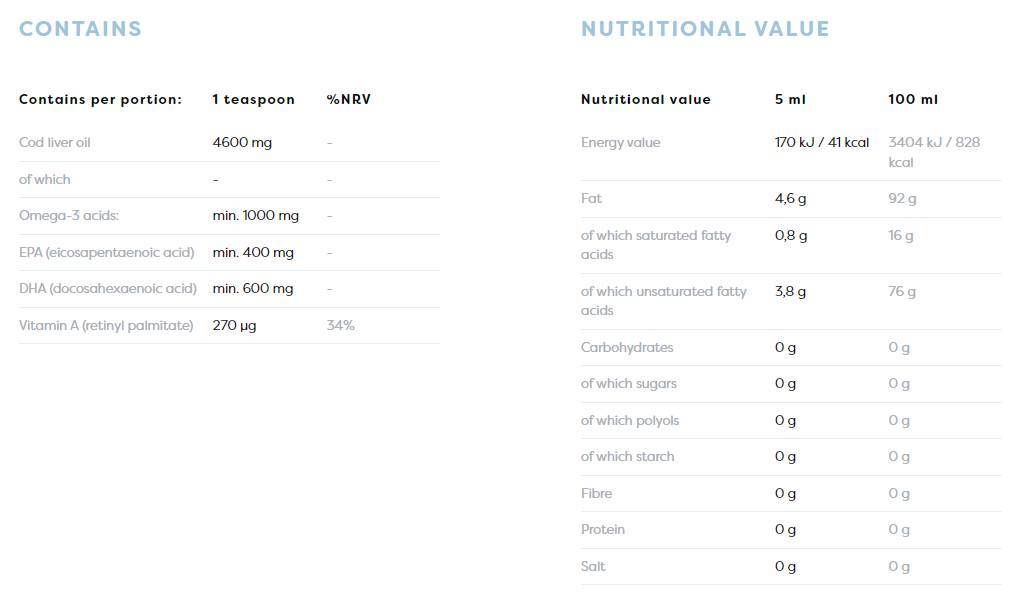 Óleo de fígado de bacalhau norueguês | Diferentes sabores líquidos ômega - 250 ml