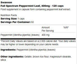 Full Spectrum Peppermint Leaf 400 mg 120 capsules