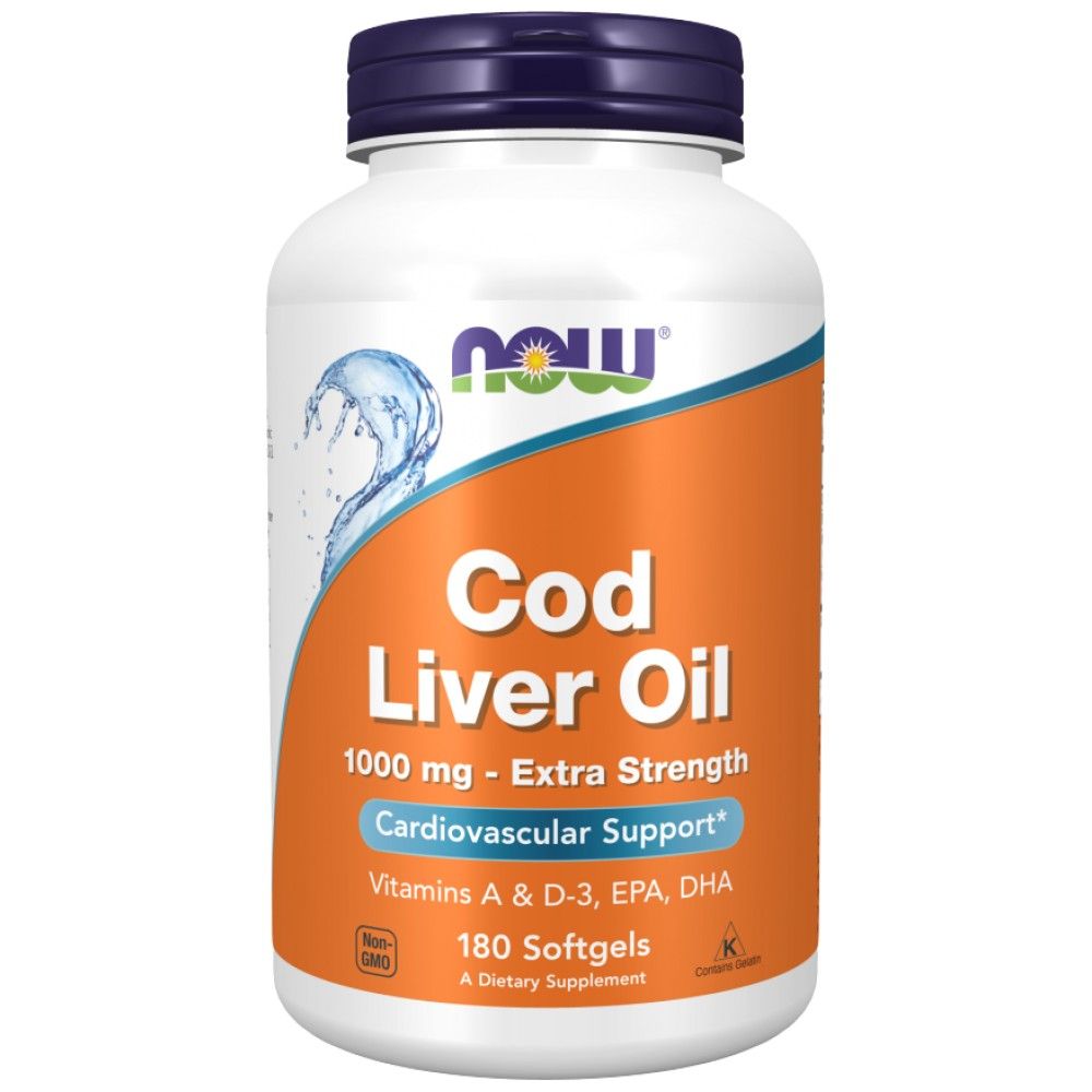 Cod Liver Oil 1000 mg - 180 gel capsules