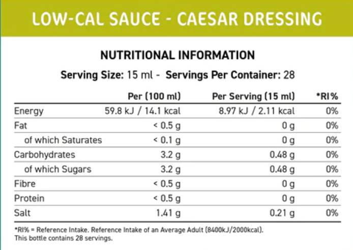 Fit Cuisine Low-Cal Sauce | Caesar Dressing - 425 мл - Feel You