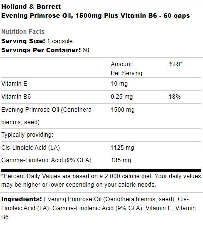 Evening Primrose Oil 1500 mg | Plus Vitamin B6 - 60 капсули - Feel You