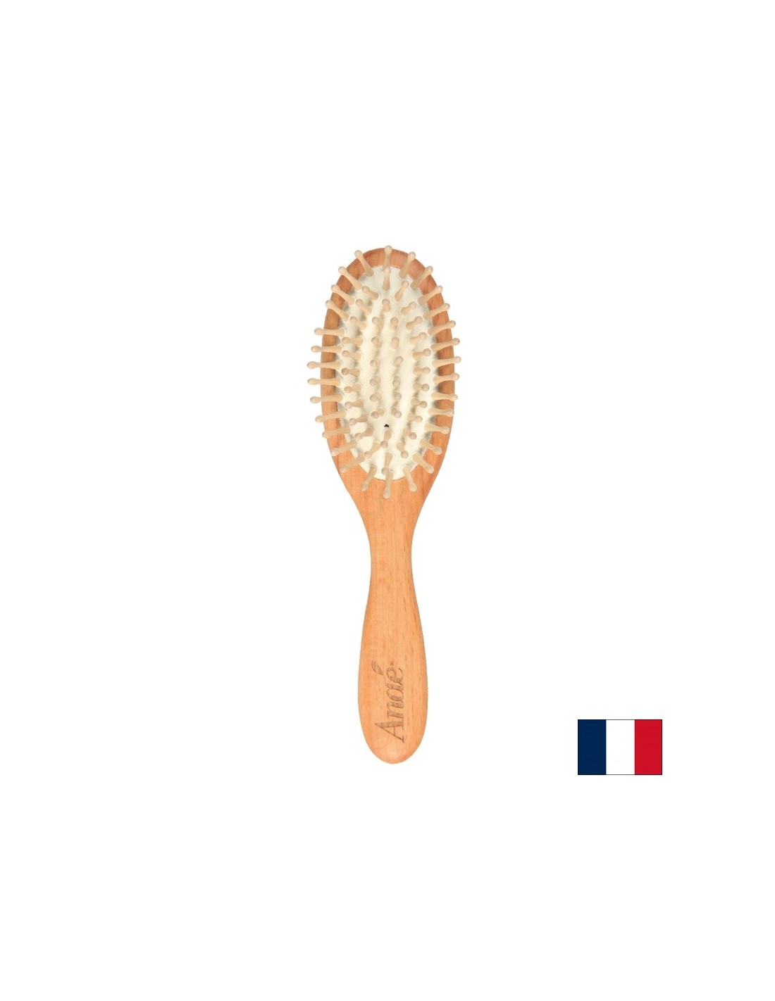Wooden brush for all hair types, 18 cm