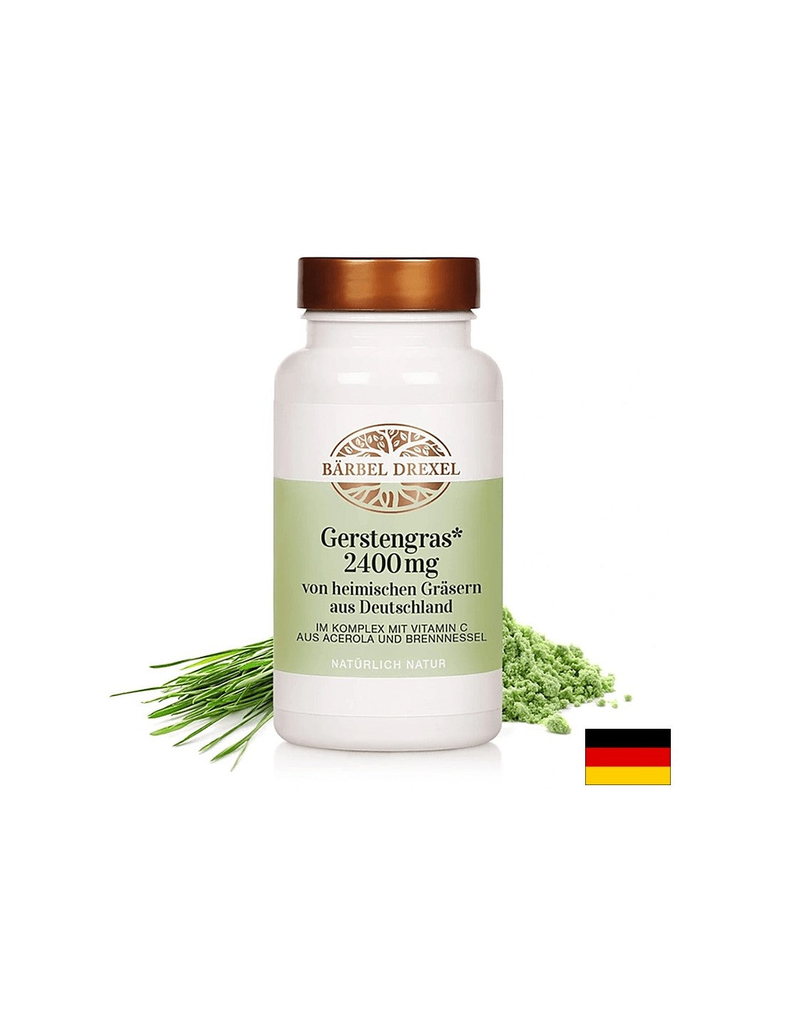 Miežių žolė, dilgėlių ir vitamino C - energija, imunitetas, detoksikacija, 180 tablečių