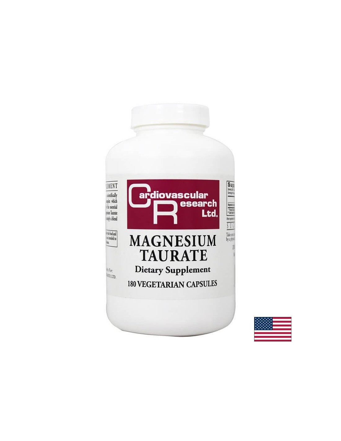 Magnesium (Taurate) - Nervous system, cardiovascular function, muscle health, 180 capsules