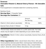 Kramtomas vitaminas C 500 mg 60 tabletės be cukraus