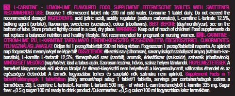 Tabela efervescente L-Tsarnitina 500mg / 20.